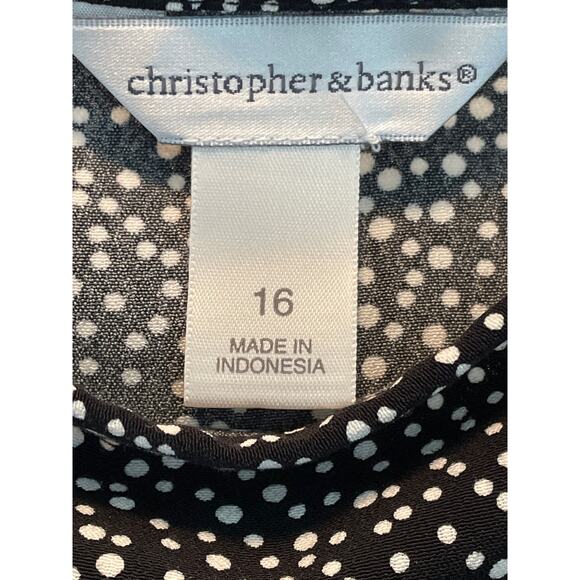 Christopher & Banks Black Polka Dot Midi Skirt size 16 - Picture 4 of 6